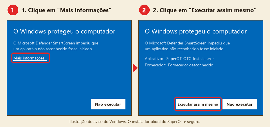 Passo a passo: clique em Mais informações e depois em Executar assim mesmo